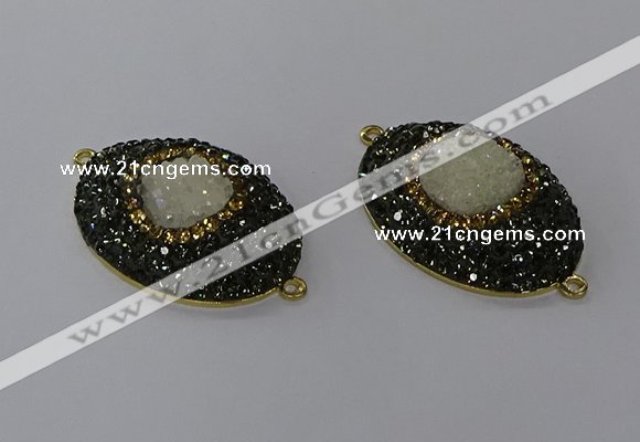 NGC1334 25*35mm oval druzy agate gemstone connectors