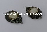 NGC1335 25*35mm teardrop druzy agate gemstone connectors