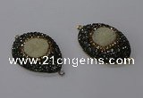 NGC1336 25*35mm oval & teardrop druzy agate gemstone connectors