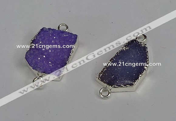 NGC1342 13*18mm - 18*25mm freeform druzy agate connectors