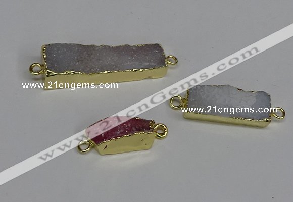 NGC1368 8*18mm - 10*30mm rectangle druzy agate connectors