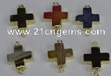 NGC1372 18*18mm - 20*20mm cross agate connectors wholesale