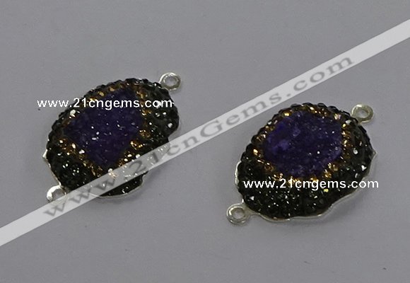 NGC1376 18*25mm freeform druzy agate gemstone connectors