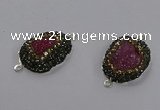 NGC1377 18*25mm freeform druzy agate gemstone connectors