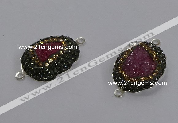 NGC1377 18*25mm freeform druzy agate gemstone connectors