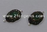 NGC1379 18*25mm freeform druzy agate gemstone connectors