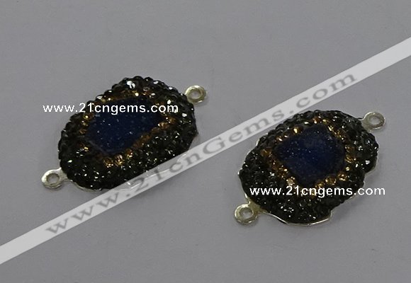 NGC1380 18*25mm freeform druzy agate gemstone connectors