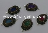 NGC1382 18*25mm freeform druzy agate gemstone connectors