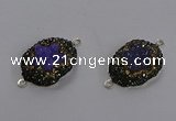 NGC1386 18*25mm freeform druzy agate connectors wholesale