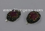 NGC1387 18*25mm freeform druzy agate connectors wholesale