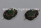 NGC1389 18*25mm freeform druzy agate connectors wholesale