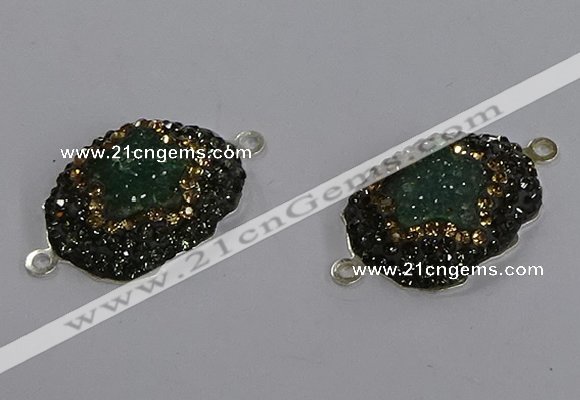 NGC1389 18*25mm freeform druzy agate connectors wholesale