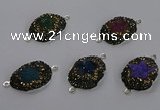 NGC1392 18*25mm freeform druzy agate connectors wholesale