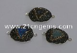 NGC1398 18*25mm freeform druzy agate connectors wholesale