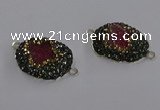 NGC1406 18*25mm freeform druzy agate connectors wholesale