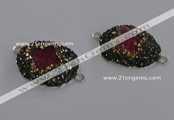 NGC1406 18*25mm freeform druzy agate connectors wholesale