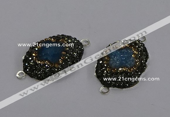 NGC1408 18*25mm freeform druzy agate connectors wholesale