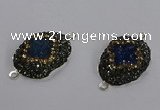 NGC1410 18*25mm freeform druzy agate connectors wholesale