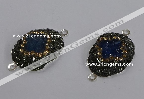 NGC1410 18*25mm freeform druzy agate connectors wholesale