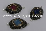 NGC1412 18*25mm freeform druzy agate connectors wholesale