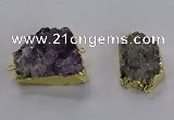 NGC1436 20*25mm - 25*30mm freeform druzy amethyst connectors