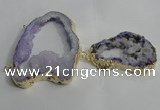 NGC144 40*50mm - 55*70mm freeform plated druzy agate connectors