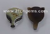 NGC1441 40*55mm - 45*60mm Fox-head agate gemstone connectors