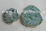 NGC145 40*50mm - 55*70mm freeform plated druzy agate connectors