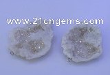 NGC1470 28*35mm - 40*45mm freeform plated druzy agate connectors