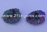 NGC1476 28*35mm - 40*45mm freeform plated druzy agate connectors