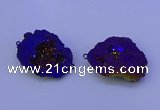 NGC1477 28*35mm - 40*45mm freeform plated druzy agate connectors