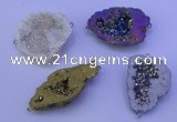 NGC1478 28*35mm - 40*45mm freeform plated druzy agate connectors