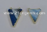 NGC1484 25*30mm - 28*35mm triangle agate gemstone connectors