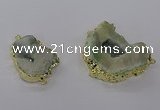 NGC1492 25*35mm - 35*45mm freeform druzy agate connectors