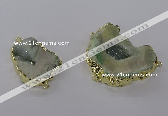 NGC1492 25*35mm - 35*45mm freeform druzy agate connectors