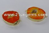 NGC1495 25*35mm - 35*40mm freeform druzy agate connectors