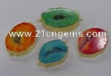 NGC1503 25*35mm - 35*40mm freeform druzy agate connectors