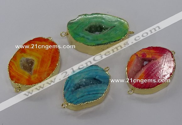 NGC1503 25*35mm - 35*40mm freeform druzy agate connectors
