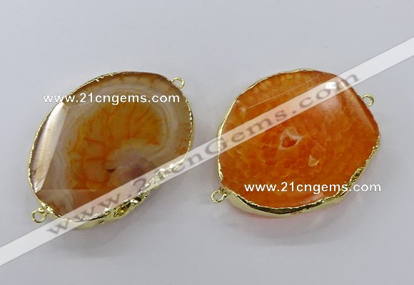 NGC1506 25*35mm - 35*40mm freeform druzy agate connectors