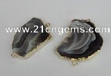 NGC151 25*40mm - 35*50mm freeform botswana agate connectors