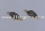 NGC1515 10*18mm marquise druzy quartz gemstone connectors wholesale
