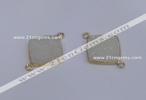 NGC1535 18*18mm diamond druzy quartz gemstone connectors wholesale