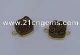 NGC1543 15*15mm square druzy quartz gemstone connectors wholesale