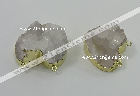 NGC1562 30*30mm - 35*35mm freeform druzy quartz connectors