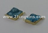 NGC1568 18*25mm - 20*26mm diamond druzy quartz connectors