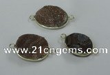 NGC157 15mm - 25mm freeform plated druzy agate connectors