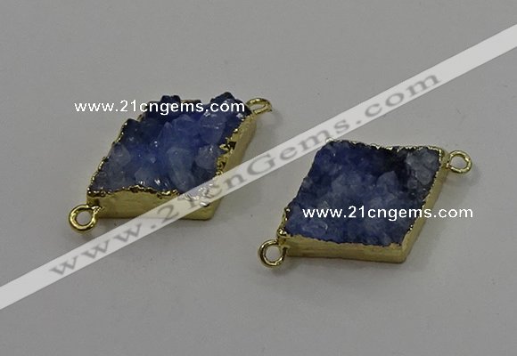 NGC1570 18*25mm - 20*26mm diamond druzy quartz connectors