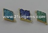 NGC1571 18*25mm - 20*26mm diamond druzy quartz connectors