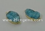 NGC1577 18*25mm - 18*28mm oval druzy quartz connectors wholesale