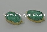 NGC1578 18*25mm - 18*28mm oval druzy quartz connectors wholesale